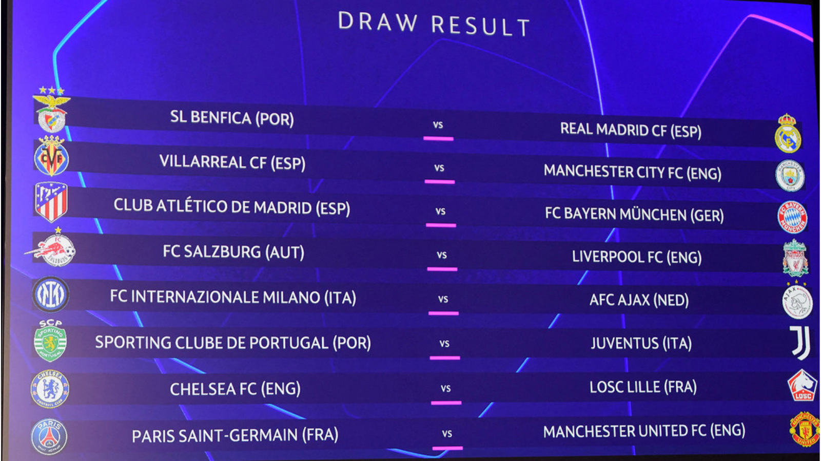 UEFA anula resultado de sorteo de octavos final de League - Club Deportes Sports Weekly