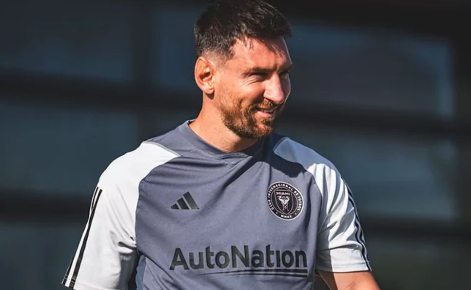 Lionel Messi durante su primer entrenamiento con Inter Miami Inter Miami Twitter