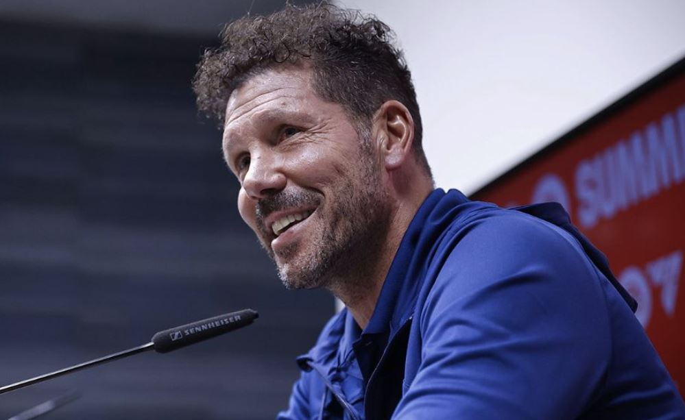 Simeone durante la conferencia de prensa del cuadro colchonero | TWITTER: @Atleti