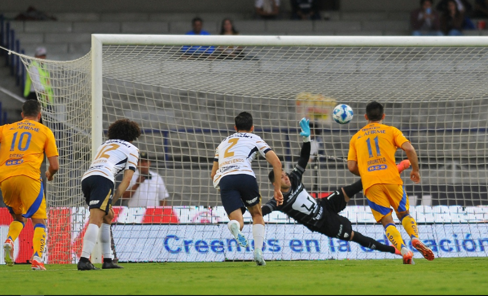 Pumas cayó ante Tigres, en el Estadio Olímpico Universitario. Foto: AFP