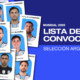 Argentina World Cup 2026: list of called-up players banner featuring team cards and AFA crest on a blue background