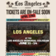 Promotional poster for FIFA Fan Festival Los Angeles at the Memorial Coliseum, June 11–14, with tickets on sale soon (April 22).