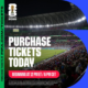 Poster promoting FIFA World Cup 2026 ticket sales with a stadium crowd and bold 'Purchase Tickets Today' text.