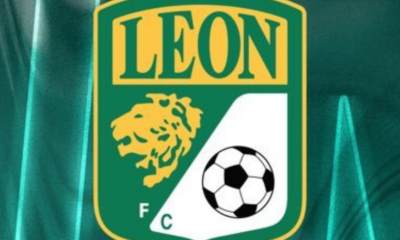 Club crest featuring yellow LEON text, a lion head, and a soccer ball on a green background (LEON FC).